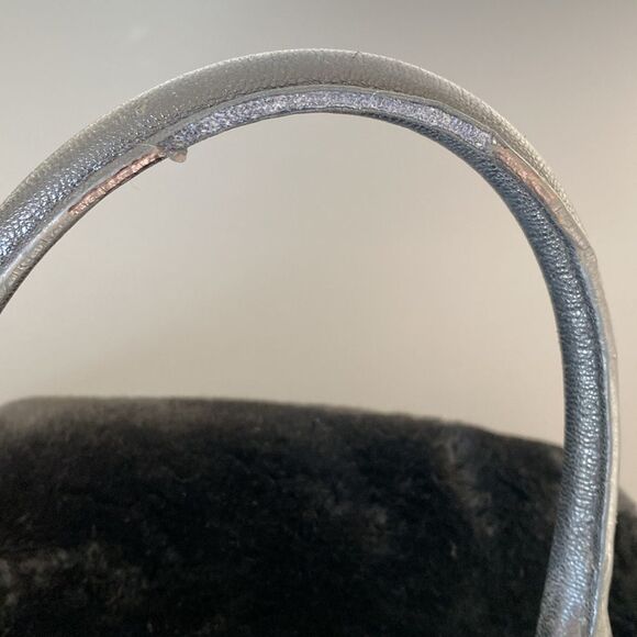 Milly Black on Black Faux Fur Soft Plush Handbag Goth Street contemporary - Picture 7 of 12